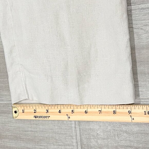 Abercrombie & Fitch The A&F 100% Linen Collection Wide Leg Lined Trousers Beige - Picture 16 of 16